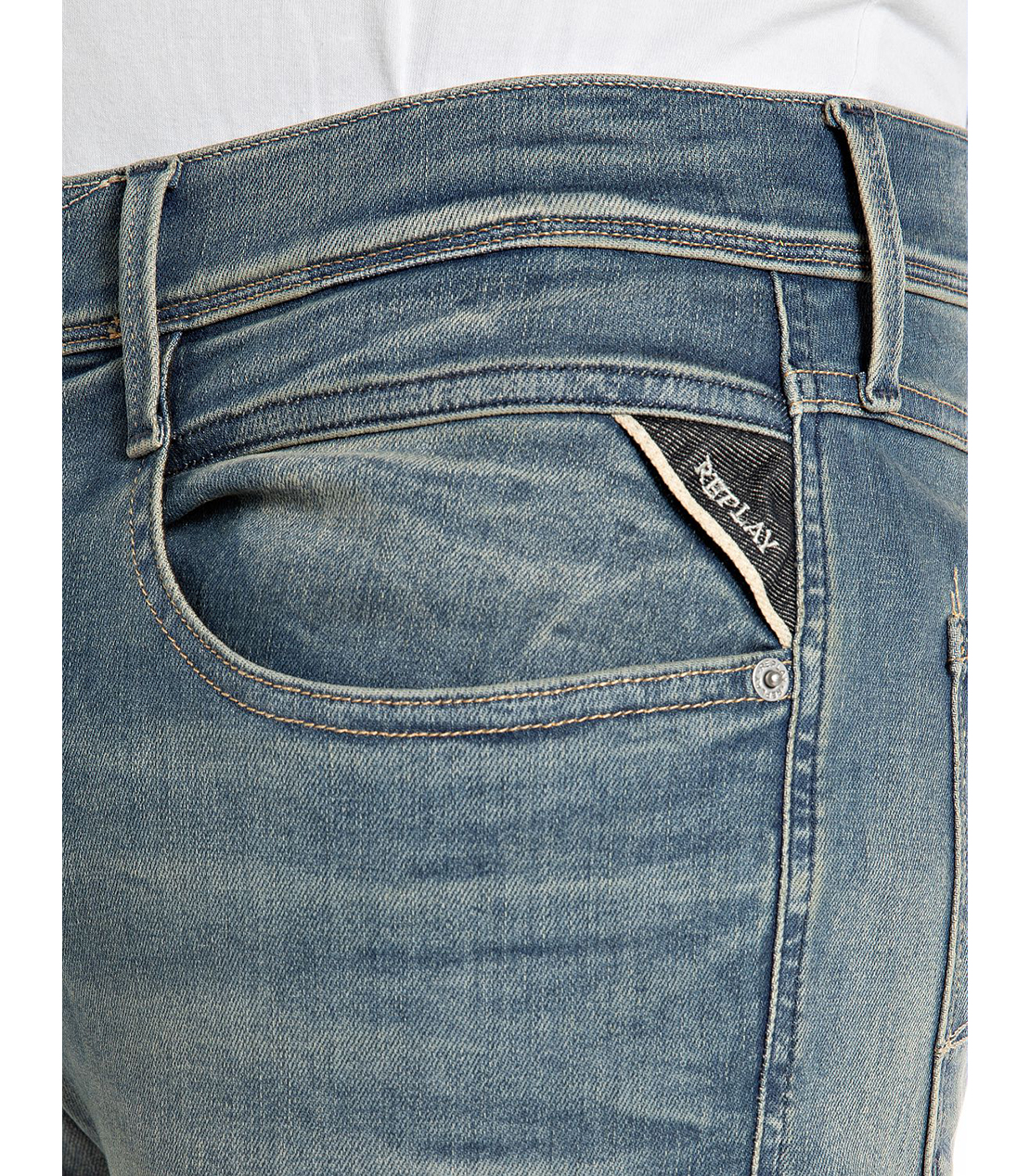 スリム ANBASS Hyperflex Dust スーパーストレッチデニム 詳細画像 ミディアムブルー 6